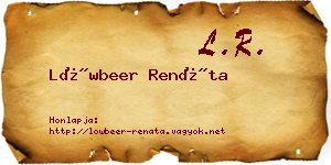 Löwbeer Renáta névjegykártya
